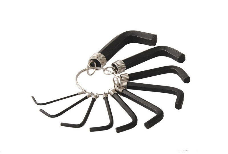 Ключі шестигранні MasterTool 75-0954, набір 10 шт CrV (1,5-10мм L38-60мм), фото 1