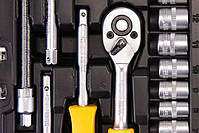 Набір насадок торцевих MasterTool 78-2047 PROFI, CrV 1/4" 4-14 мм,тріскачка 72Т, 46 шт, кейс, фото 7