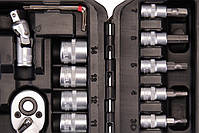 Набір насадок торцевих MasterTool 78-2047 PROFI, CrV 1/4" 4-14 мм,тріскачка 72Т, 46 шт, кейс, фото 9