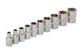 Набір насадок торцевих MasterTool 78-1410, CrV 1/4", 10 шт (4/5/6/7/8/9/10/11/12/13)