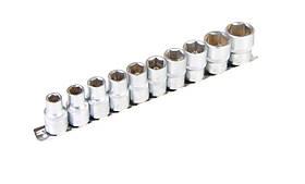 Набір насадок торцевих шестигранних MasterTool 78-1211, CrV 1/2", 10 шт (10/11/12/13/14/15/17/19/22/24)