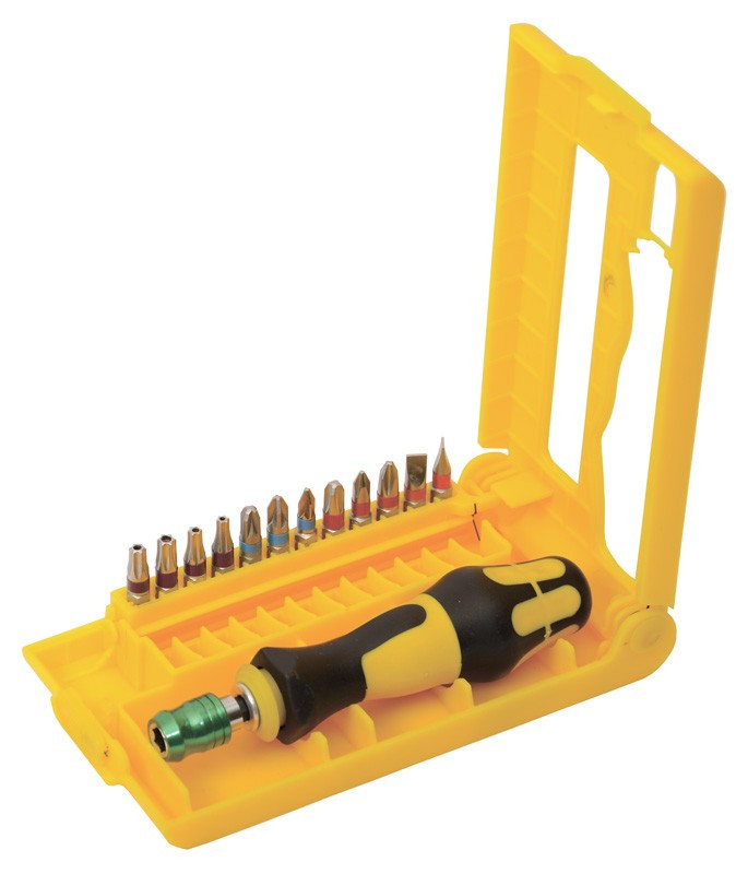 Викрутка в кейсі+12 насадок MasterTool 40-0143, магнітний наконечник,, фото 1