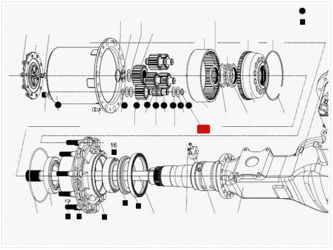 Кільце стопорне сателіта колісного редуктора T216891 FC467A577AA