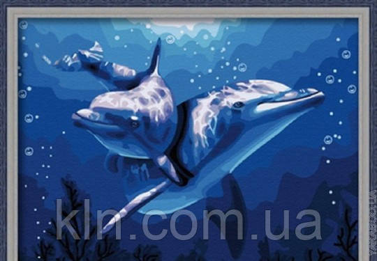 Картина за номерами Menglei КН056 Пара дельфінів у морі 40 х 50 см, фото 1