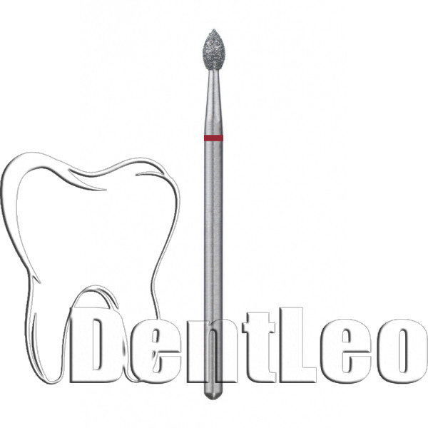 Бор алмазний полум'яний широкий — 257.050.025 (КРАСНИЙ)