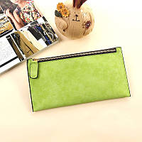Клатч, гаманець жіночий «SimplyStyle» компактний прямокутний на блискавці (салатовий)