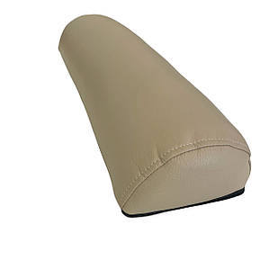 Напіввалик для масажного столу з еко-шкіри 45см висота 8см бежевий