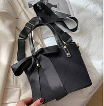 Елегантна жіноча сумка зі стрічкою, фото 2