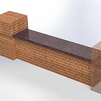 Накривка на паркан з Токівського граніту 1000×300×20 — коричнева