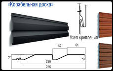 Металосайдинг — Корабельна дошка  ⁇  РЕ, 0.5 мм  ⁇  Ral 3005  ⁇  ArcelorMittal, фото 3