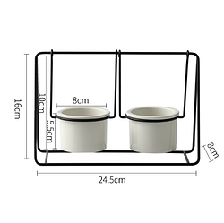 Горщик для квітів, з підставкою. Модель RD-0145 Білий горщик / чорна підставка
