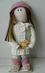 Лялька текстильна ручної роботи дівчинка Стиль 17*50см
