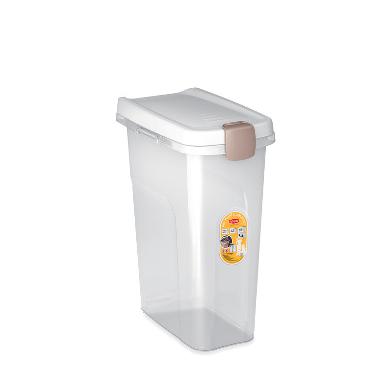 Контейнер для зберігання сухого корму Stefanplast (Стефанпласт) Pet food Container 25л (10кг) білий/прозорий