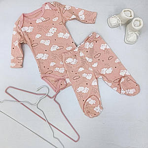 Комплект повзунки + боді для дівчаток. Вік 0-3 міс (56 см), 3-6 міс (62 см), 6-9 міс (68 см)