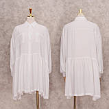 Жіноча пляжна туніка сорочка блакитного кольору, на гудзиках, фото 3