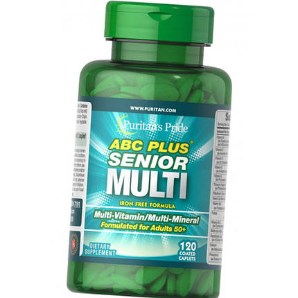 Вітаміни та мінерали для чоловіків 50+ Puritan's Pride ABC Plus Senior Multi 120 таб, фото 1