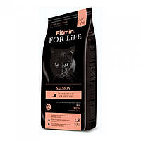 Сухой корм для взрослых кошек с лососем Fitmin For Life Salmon 1,8 кг