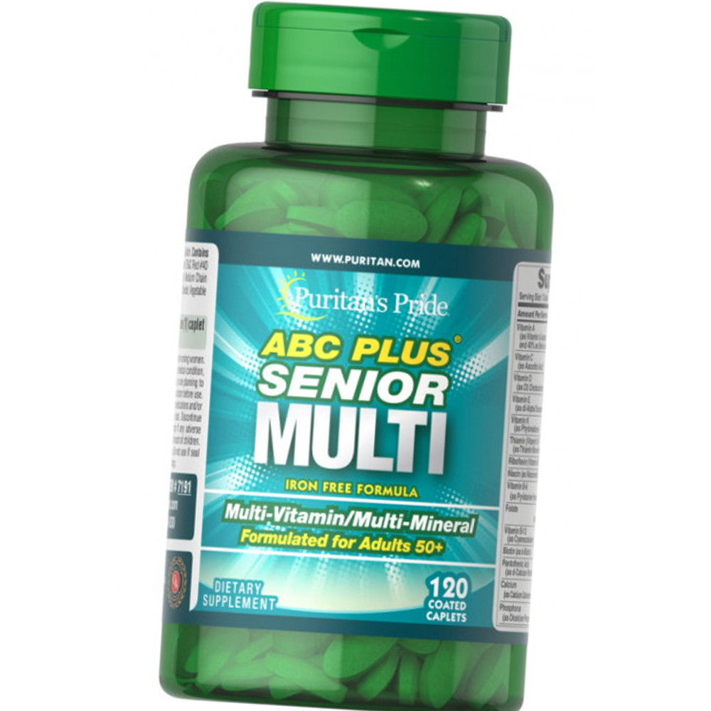 Вітаміни і мінерали для чоловіків 50+ Puritan's Pride ABC Senior Plus Multi 120 таблеток