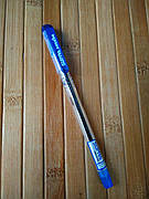 Ручка кулькова 0,5 мм, синя, ручка з гумовим грипом | ручка синя |