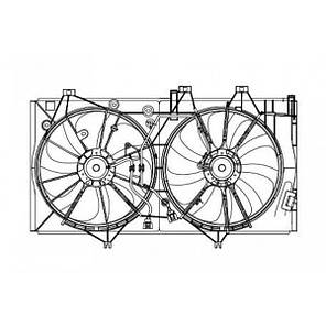 Електровентилятор охолодження з шкірою (2 вент.) для а/ Toyota Camry (XV50) (11-) 3.5i, фото 2