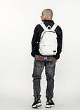 Рюкзак чоловічий білий повсякденний, для ноутбука 15,6 матова екокожа (якісний кожзам), фото 6