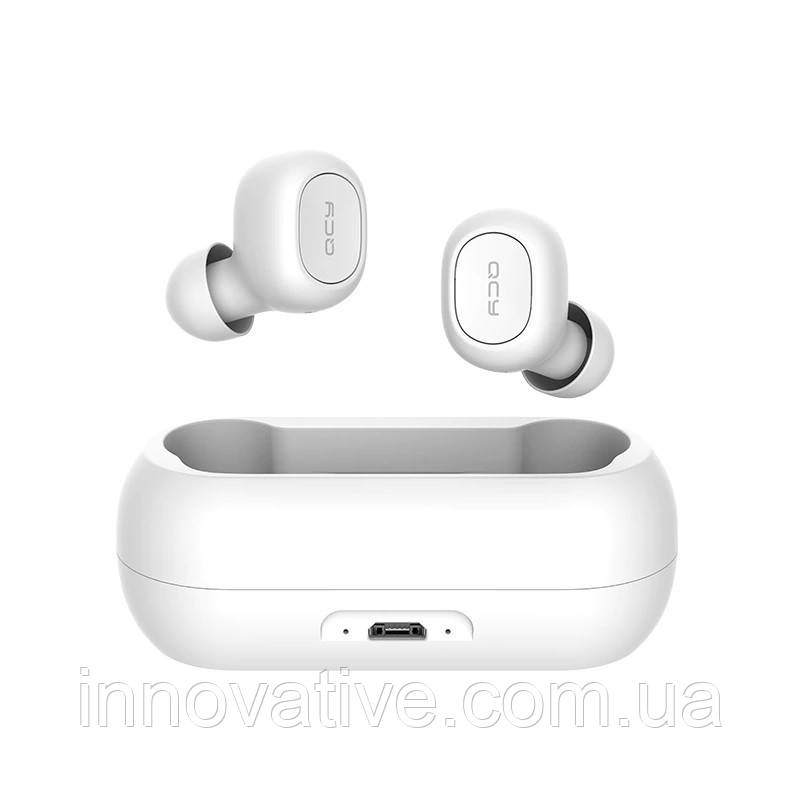 Бездротові Bluetooth навушники QCY QS1 (T1C) із зарядним кейсом (Білий), фото 1