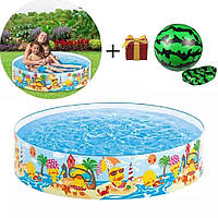 Детский каркасный бассейн INTEX для детей 288л 122х25 см, наливной для сада дачи и дома 58477