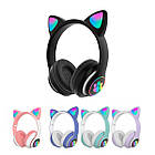 Бездротові навушники з котячими вушками CAT STN-28 безпровідні навушники з мікрофоном (Чорний)
