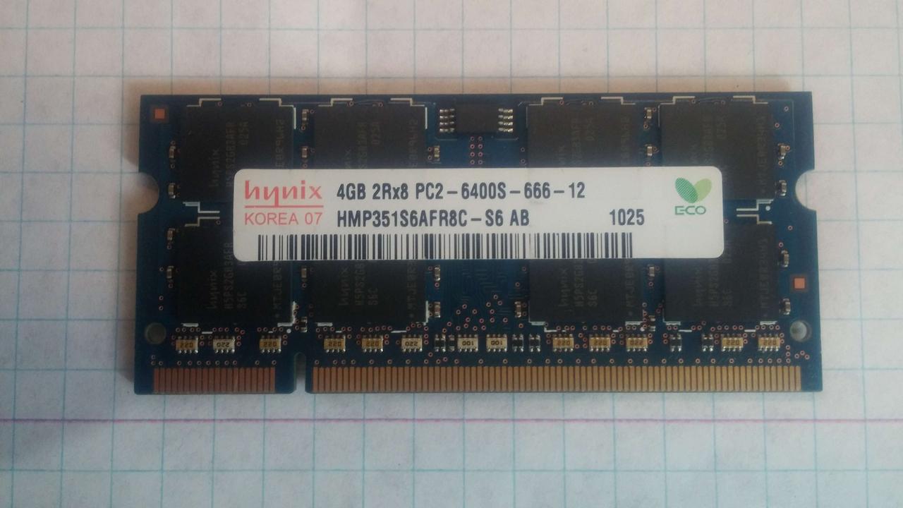 Hynix 4GB DDR2 оперативна пам'ять SO-DIMM 200 pin PC2-6400S 800MHz HMP351S6AFR8C