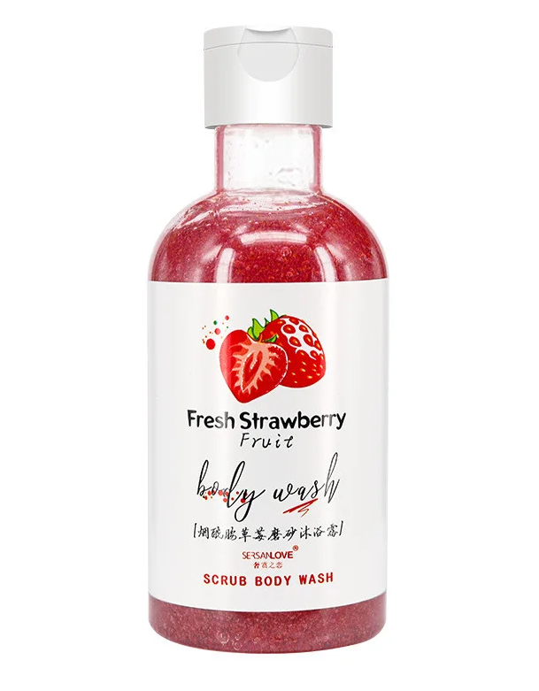 Гель-скраб для тіла SERSANLOVE Fresh Strawberry Fruit Scrub Body Wash з екстрактом полуниці 260 мл