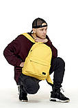 Рюкзак чоловічий жовтий повсякденний, міський, для ноутбука 15, 6 з матовою еко-шкіри (якісний кожзам), фото 5