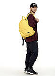 Рюкзак чоловічий жовтий повсякденний, міський, для ноутбука 15, 6 з матовою еко-шкіри (якісний кожзам), фото 2