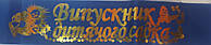 Выпускник детского сада (Украинский) - лента из искуственного шелка с фольгой (укр.яз.) Синий, Золотистый (Распродажа!)
