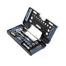 Набір біт і головок 1/4 з тріскачкою 57 од. у кейсі, фото 3