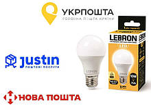 Лампа світлодіодна енергозберігаюча моделі A60 з цоколем E27 потужністю 12W торгової марки LEBRON LED