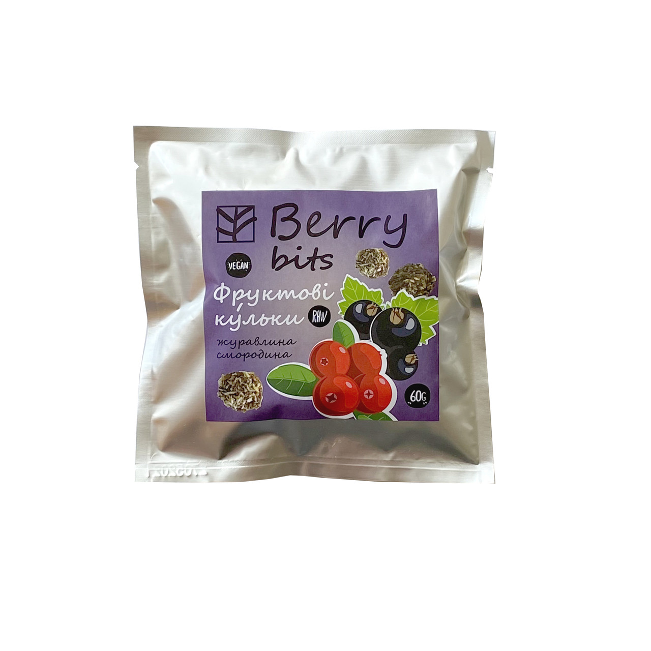 Фруктові цукерки журавлина-смородина "Berry bits" 60 г