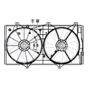 Електровентилятор охолодження з кожухом (2 вент.) для а/м Toyota Camry (XV40) (07-) 3.5 i, фото 2