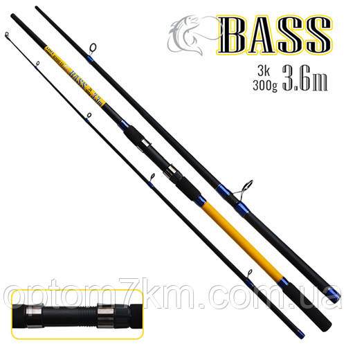 Спінінг короповий штекерний "BASS" 3.6м 300g 3к