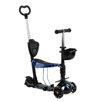 Самокат 5 в 1 з батьківською ручкою сидінням Best Scooter 18496