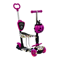 Самокат 5 в 1 з батьківською ручкою сидінням Best Scooter 58420