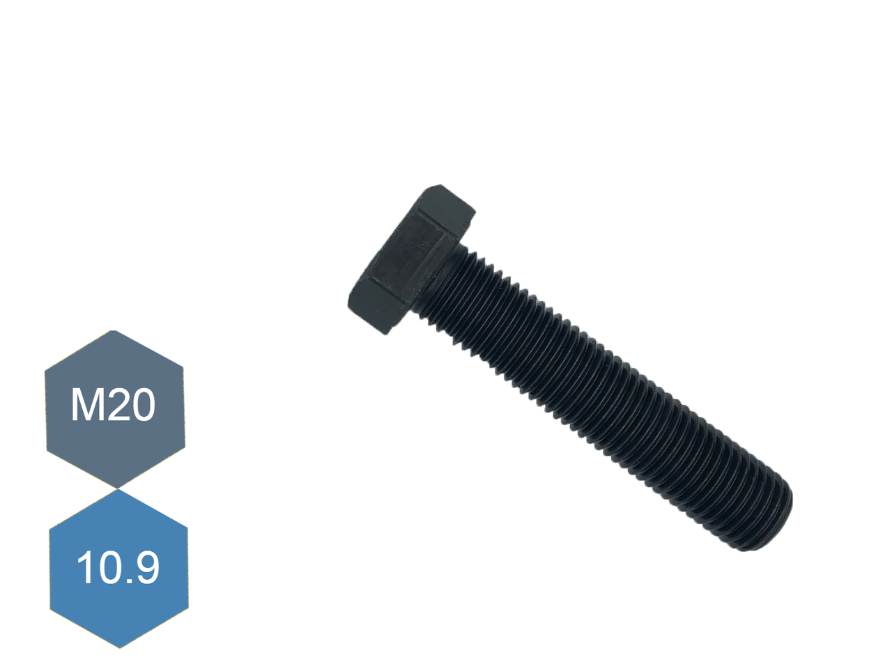 Болт М20х40 шестигранний 10.9 DIN 933, ГОСТ 7805