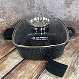 Каструля казан із мармуровим антипригарним покриттям 6.5 л 28 см Edenberg EB-8115 Казан для індукційної плити, фото 2