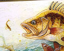 Оригінальна картина з бурштину "Риба" в подарунок, фото 2