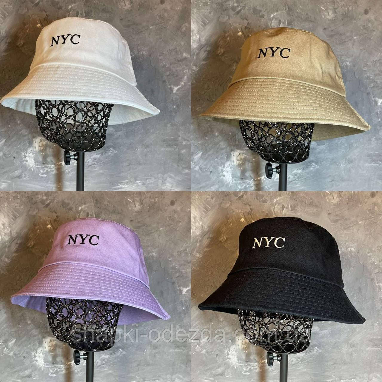 Жіноча Панама Оптом "NYC" Коттон на регуляторі р. 56-59 см
