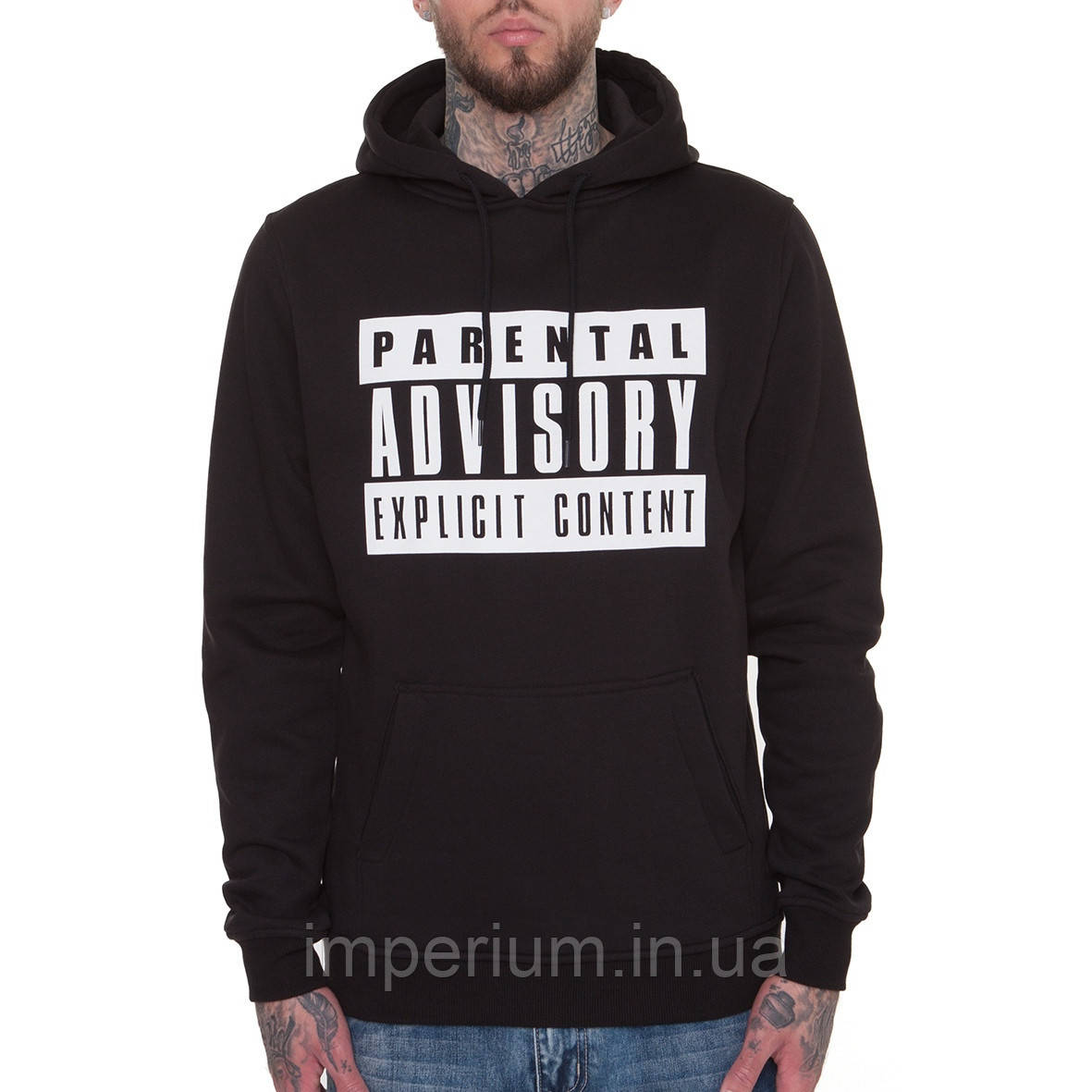 Кежуал худі Parental Advisory explicit content | чорна толстовка