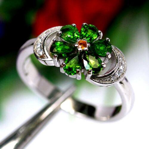 Срібне кільце з хромдіопсидом, 1731КХ