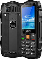 Телефон противоударный кнопочный повербанк защищенный водонепроницаемый Nomi i2450 X-Treme черный