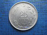 Монета 25 куруш Турция 1967 1961 1973 1969 четыре года цена за 1 монету