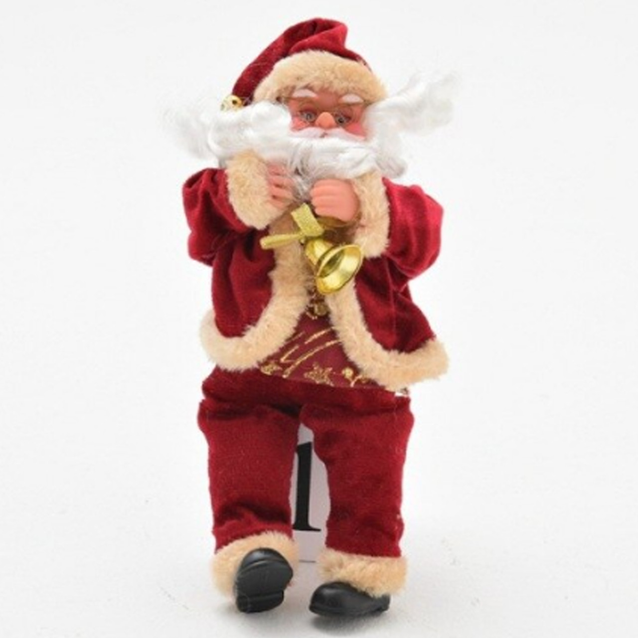 Фігурка-іграшка Санта Клаус (Дід Мороз) у бордовому костюмі 25 см Новорічний декор і прикраса для дому