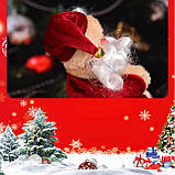 Фігурка-іграшка Санта Клаус (Дід Мороз) у бордовому костюмі 25 см Новорічний декор і прикраса для дому, фото 4